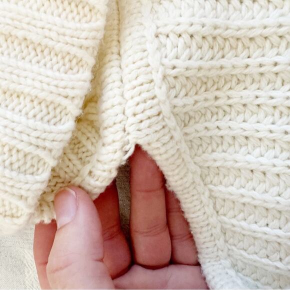 Jonathan Simkhai Aubrey Cable Knit Cold‑Shoulder Sweater Ivory Cream Turtleneck - Picture 15 of 15